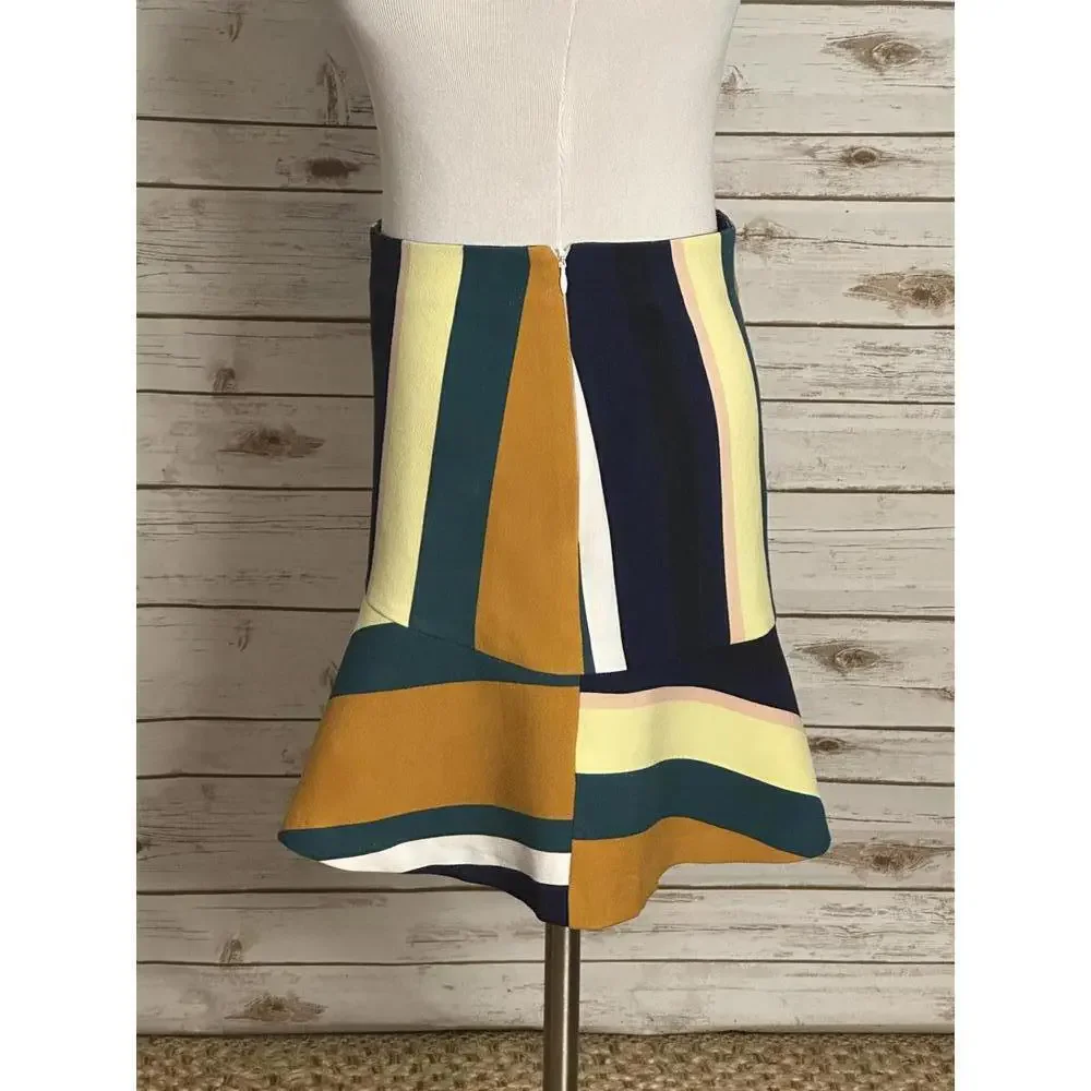 Zara Trafaluc multicolored fluted mini skirt Size Medium